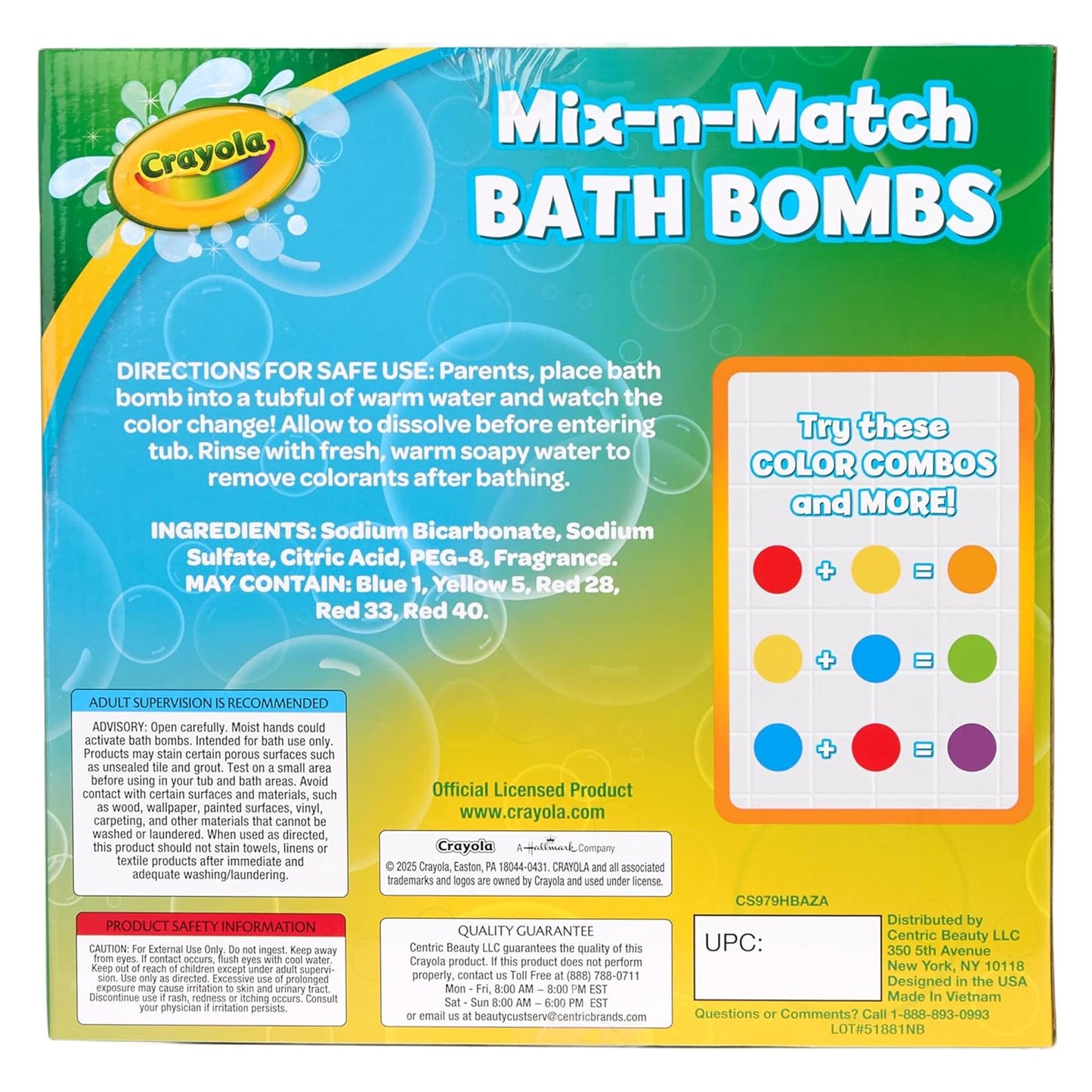 Crayola Color-Twist Bath Bombs Deluxe 25 Pack, Individually Wrapped Color Changing Bath Bombs with Surprise Inside Color, Non-Toxic, Safe for Sensitive Skin