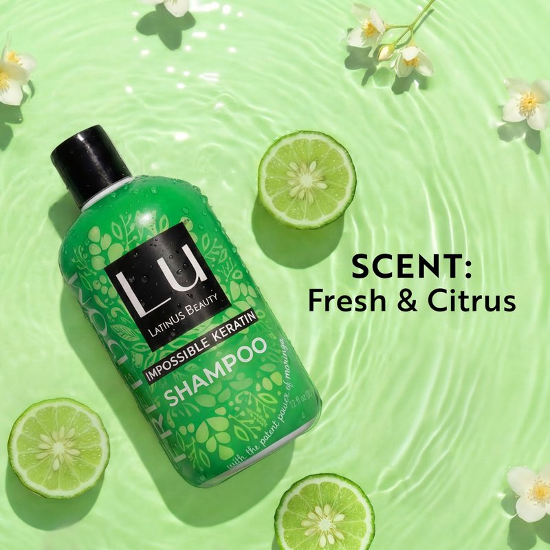 Lu by LatinUs Beauty Freedom Collection | Shampoo, Conditioner & Styling Cream with Impossible Keratin™, Moringa Oil, Cruelty Free, Sulfate Free, Paraben Free | 32 Fl Oz Total | 3-Piece Set
