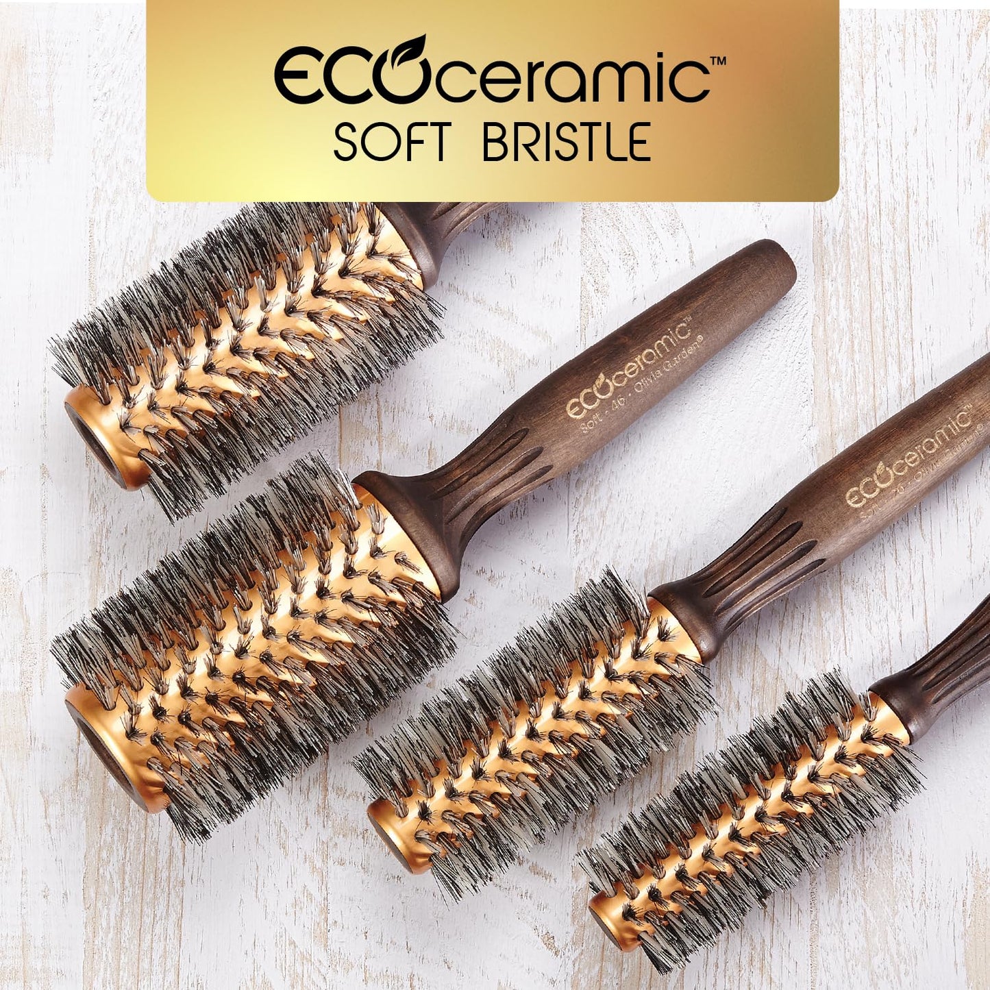 Olivia Garden EcoCeramic Soft Bristle Round Thermal Hair Brush EC-26S (2 1/8")