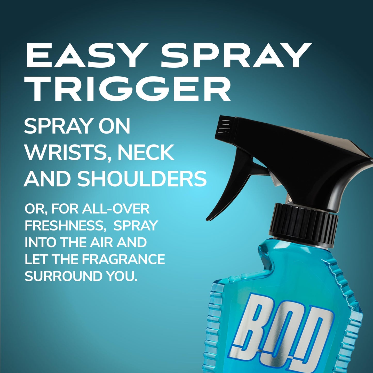 BOD man Fragrance Body Spray, Black, 8 fl oz (Pack of 2) & Blue Surf, 8 Fl Oz