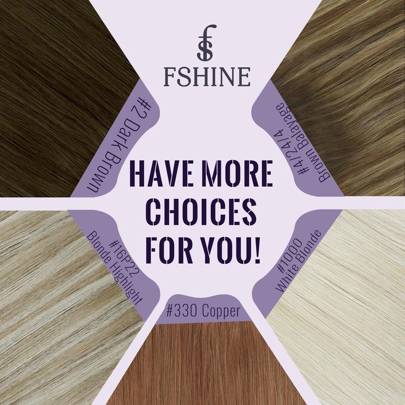 Fshine Tape in Extensions Real Human Hair 12 Inch Ash Blonde Highlighted With Bleach Blonde - Straight Extensions for Short Hair - 20pcs 30g