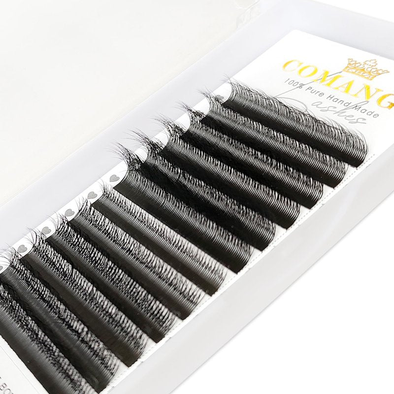 CoMango Fox Eyelashes Extension Flying YY Lashes 5D Mutil-layer Y Shaped Lash Premade Lash Fans C/D Curly Foxy YY Lashes Natural Fluffy Handmade Individual Eyelash Fans(Black,5D-D-13mm)