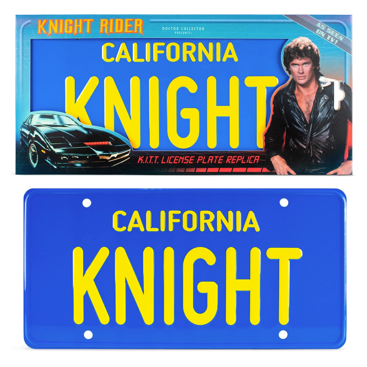 Doctor Collector: Knight Rider - K.I.T.T. License Plate Replica - Officially Licensed Collectible Based On The Hit Franchise, 80's TV Memorabilia