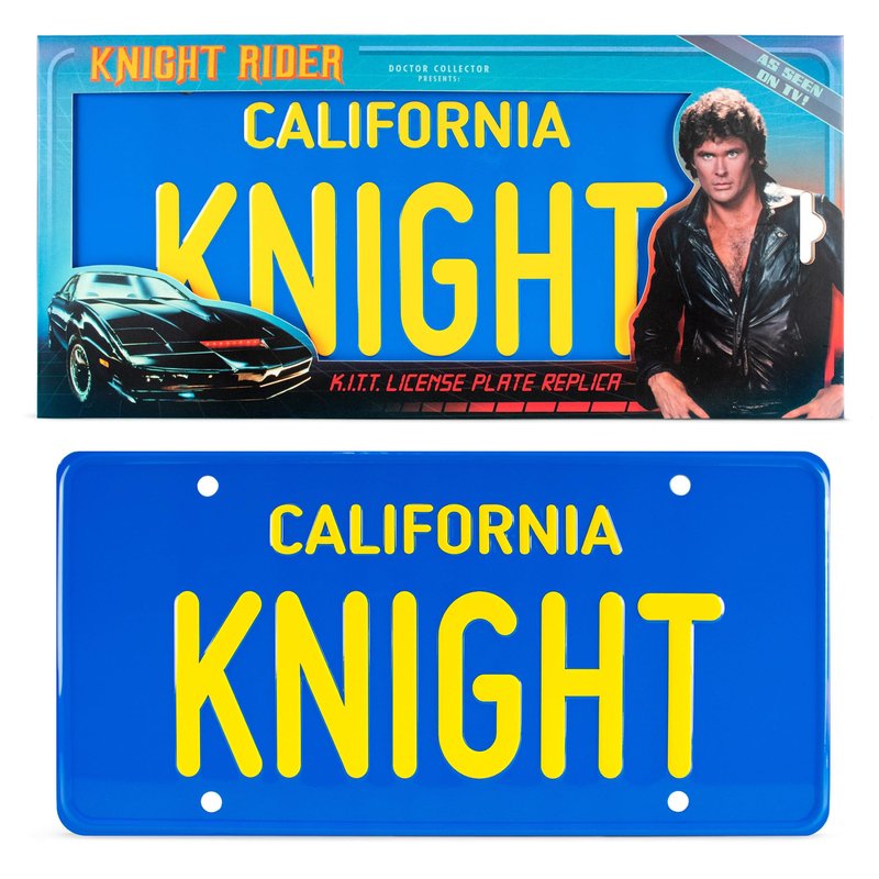 Doctor Collector: Knight Rider - K.I.T.T. License Plate Replica - Officially Licensed Collectible Based On The Hit Franchise, 80's TV Memorabilia