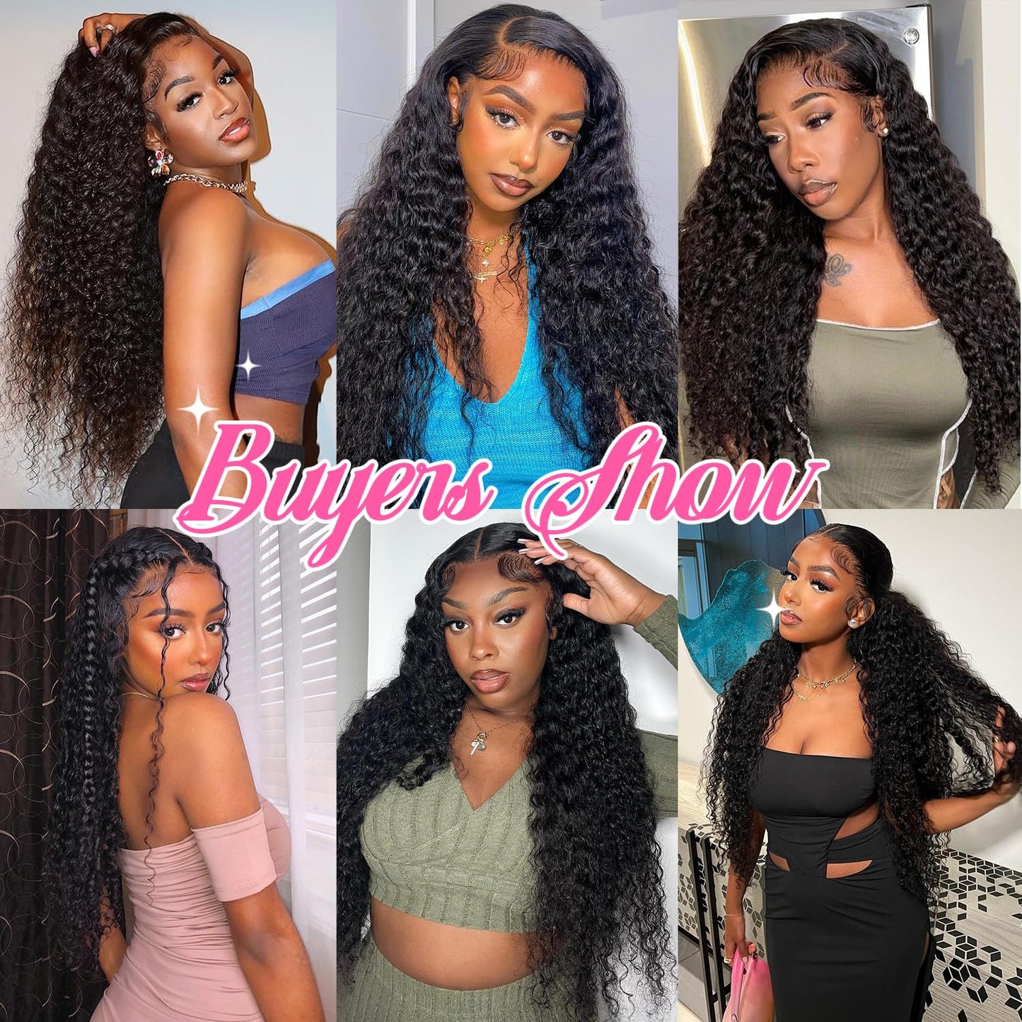 Deep Wave Lace Frontal Closure - 13x4 HD Lace 16 Inch Brazilian Curly Virgin Human Hair Extensions | Pre-Plucked, Natural Black, 150% Density