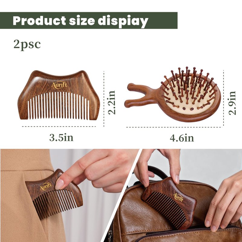 Motherโs Day Gift for Mom โ Wooden Scalp Massager Brush & Comb Set, in Premium Gift-Ready Box โ Natural Wood Head Massage Tool for Stress Relief, Relaxation & Self Care Gift for Women