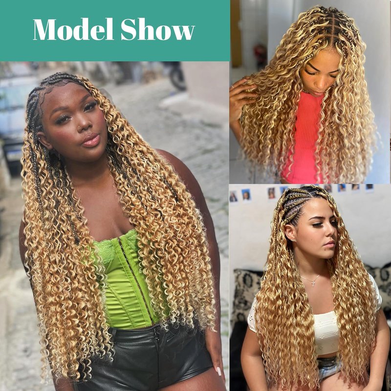 Human Braiding Hair for Boho Braids Human Hair Braiding Hair 100g 2 Bundles 14 Inch Curly Boho Hair for Braiding Knotless Deep Water Wave Bulk Human Hair for Braiding Bohemian Hair