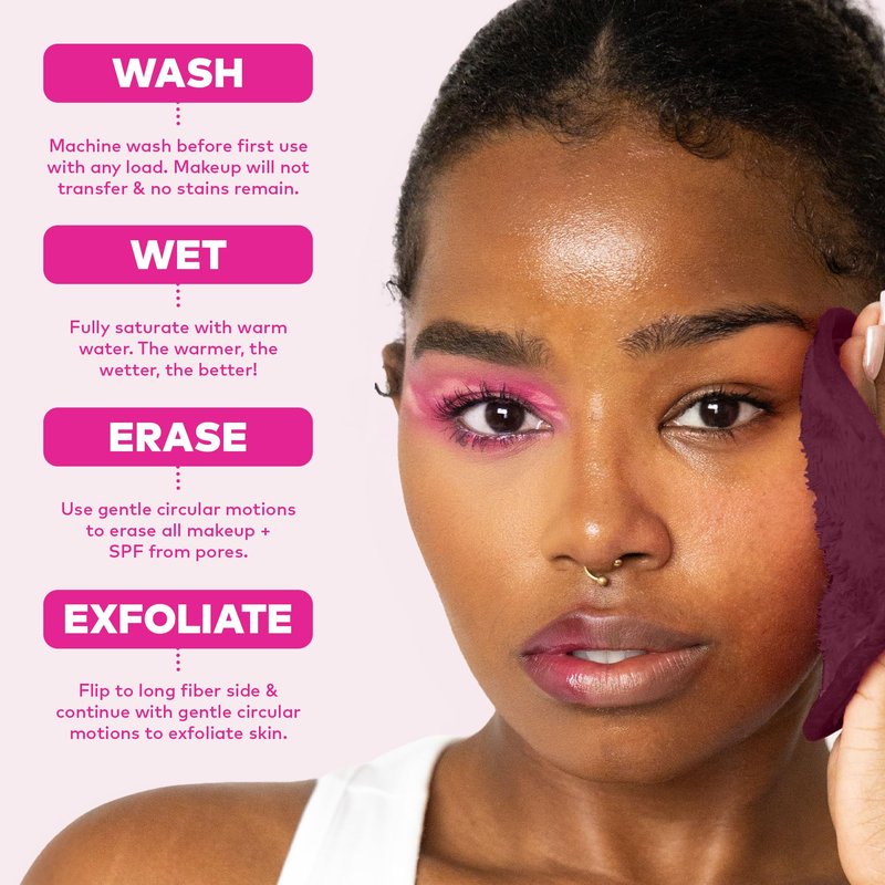 The Original Makeup Eraser 7-Day Set, Erase All Makeup with Just Water, Including Waterproof Mascara, Eyeliner, Foundation, Lipstick, Sunscreen, and More! Minnie & Mickey, 7ct.