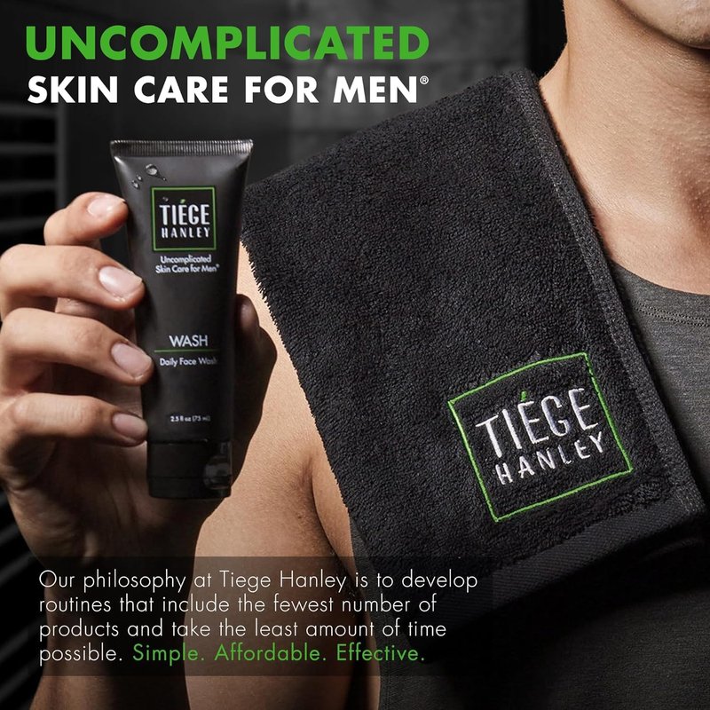 Tiege Hanley Skin Care Gift Box for Men, Bronze Gifting Skincare Set With Daily Face Wash, AM Moisturizer With SPF 20 Sunscreen, Hydrating Lip Balm, & Body Bar Soap, Men’s Skin Care, 4 Piece Set