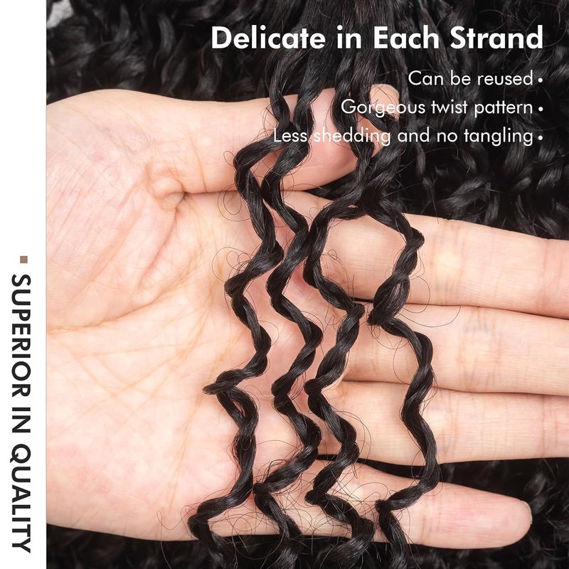 ToyoTress Human Hair Yaki Twist Crochet Braids - 8 Inch Pre-Looped Mini Twists for Black Women | Natural Color (1B-1P)