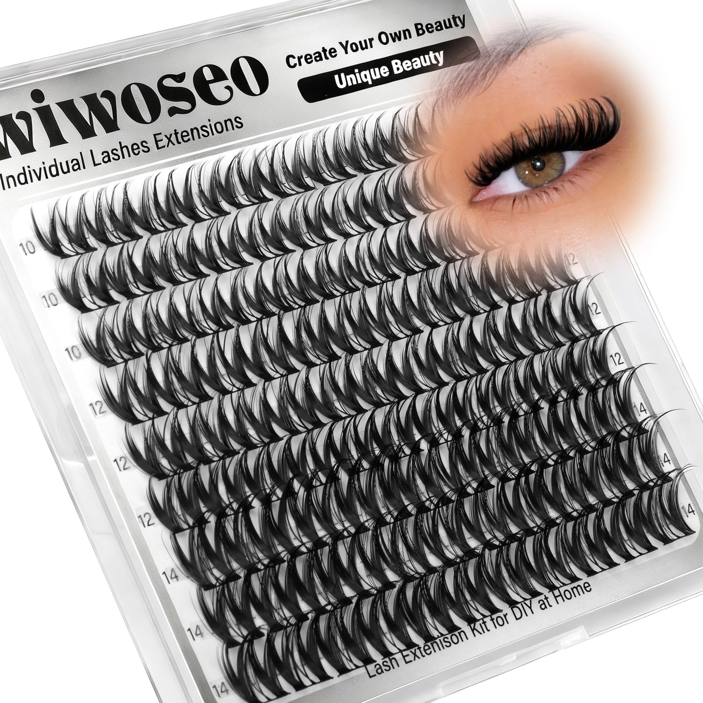 wiwoseo Flora Lash Clusters 10-14mm Flaunt Lash Clusters D Curl Short Lashes Clusters Wispy Individual Lashes Flaunt Lashes Clusters Short Eyelash Clusters Natural Lashes Cluster for Daily Makeup