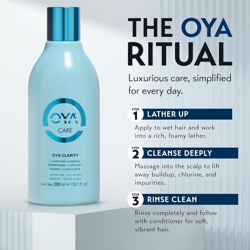 OYA CLARITY Clarifying Shampoo - Sulfate-Free Deep Cleanser for Oily Hair | Gentle Anti-Residue with Amino Acids & Sea Kelp - 300ml