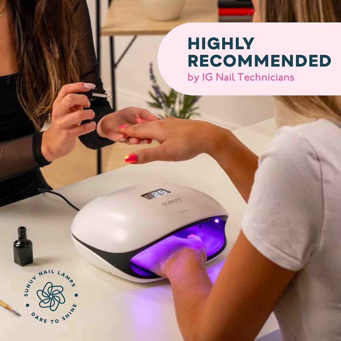 48W SUNUV SUN4 UV LED Nail Lamp & UV Gloves Set - Professional Gel Polish Dryer for Home Salon