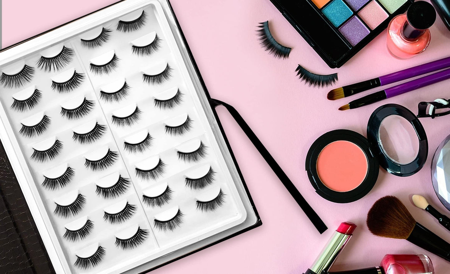 Coiffure Extensions 16 Pair Portable Magnetic Eyelash Storage Book | Eyelash Organizer Holder Case | Eyelash Travel Holder | Eyelashes Organizer Holding Case | False Eyelashes Storage