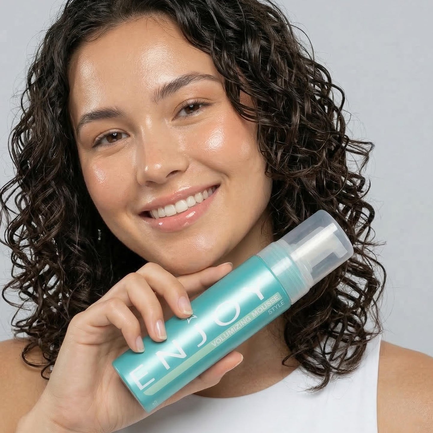Enjoy Volumizing Mousse, Medium-to-Firm Hold for Root Lift and Curl Definition, Lightweight Styling Foam for Volume, Texture, and Smoothness, 6.8 Oz
