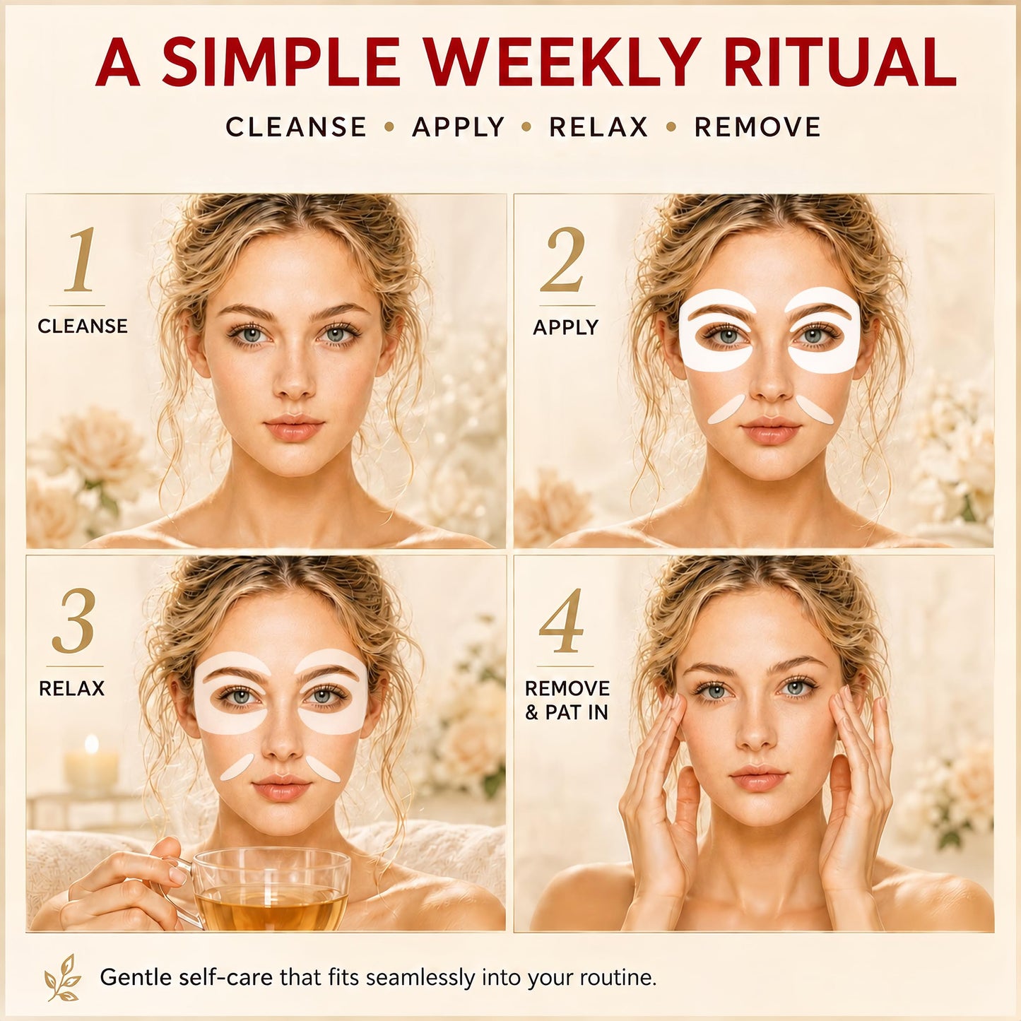 GONIM Under Eye Patches,Collagen Eye Patches for Puffy Eyes & Dark Circles, 360° Fit Hydrogel Eye Mask with PDRN Retinol,Caffeine,Niacinamide & Collagen Peptide,Hydrating Gifts for Women,4 Pairs