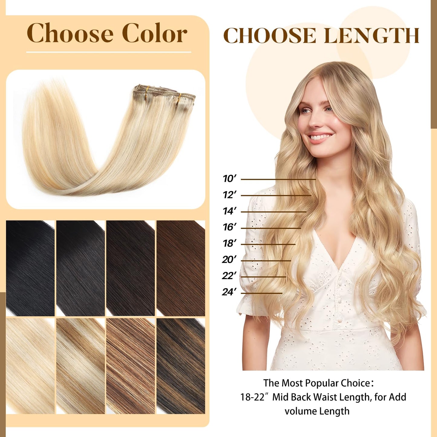 Clip in Hair Extensions Real Human Hair, 14 inch 80g, Balayage Invisible Remy Human hair Clip in Extensions for Women Seamless Straight 8Pcs Double Weft Dark Blonde Highlighted Bleach Blonde