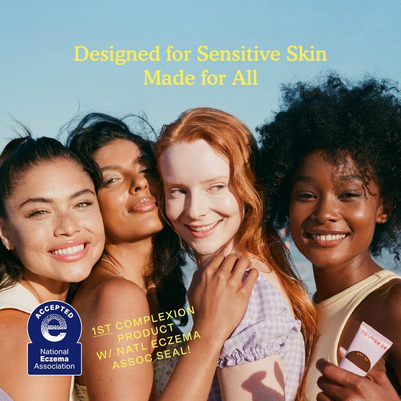 Tower 28 SunnyDays SPF 30 Tinted Moisturizer - 2-in-1 Buildable Coverage Foundation + Mineral Sunscreen for Face - Zinc Oxide, Aloe & Prickly Pear for Sensitive Skin - 50 Tan/Yellow (1 oz)