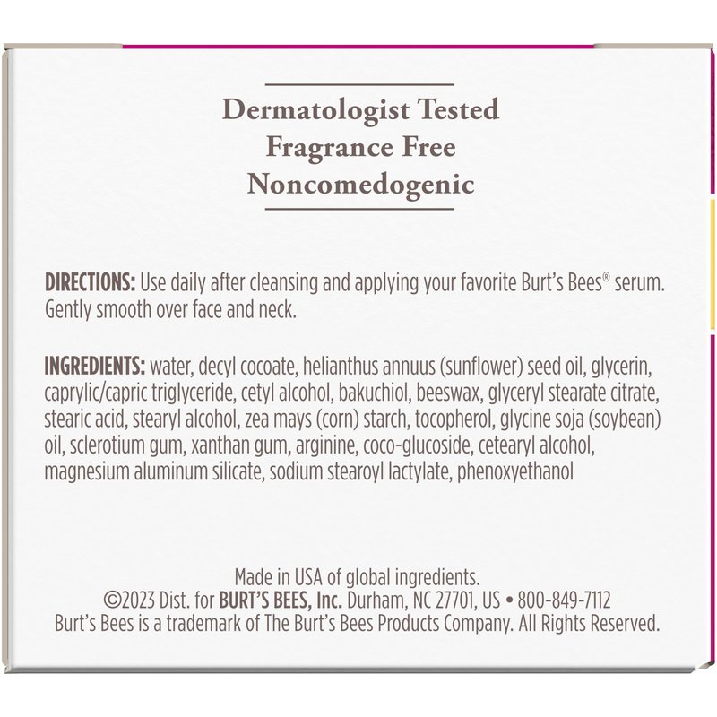 Burt's Bees Renewal Fragrance-Free Firming Moisturizing Face Cream With Natural Retinol Alternative, Firming Face Cream With Bakuchiol, 99 Percent Natural Origin Skin Care, 1.8 oz. Tub