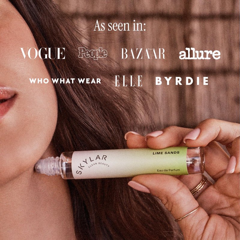 Skylar Lime Sands Eau de Parfum - Hypoallergenic & Clean Perfume Women & Men, Vegan & Safe for Sensitive Skin - Woody Citrus Perfume with Notes of Lime, Sea Salt & Coconut Water - (10mL /0.33 Fl oz)