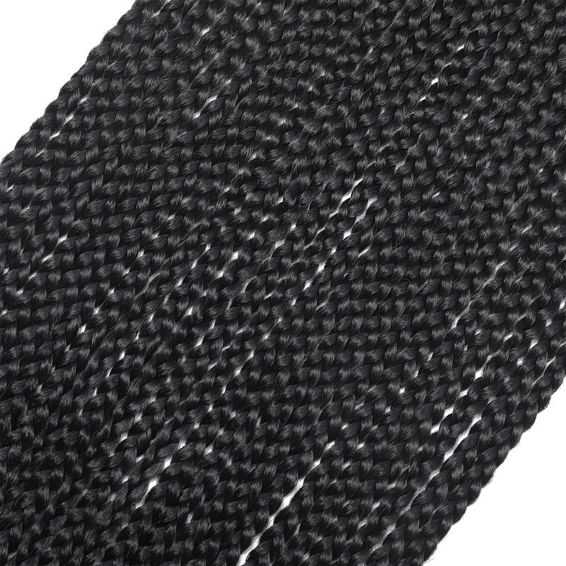 Box Braid Crochet Hair 20 Inch Crochet Box Braids Pre Looped Crochet Braids for Black Women Soft Medium Size Braided Hair Extension 1B Black Color 6 Packs Chicmoi (1B, 20 inch box braids 6 Packs)