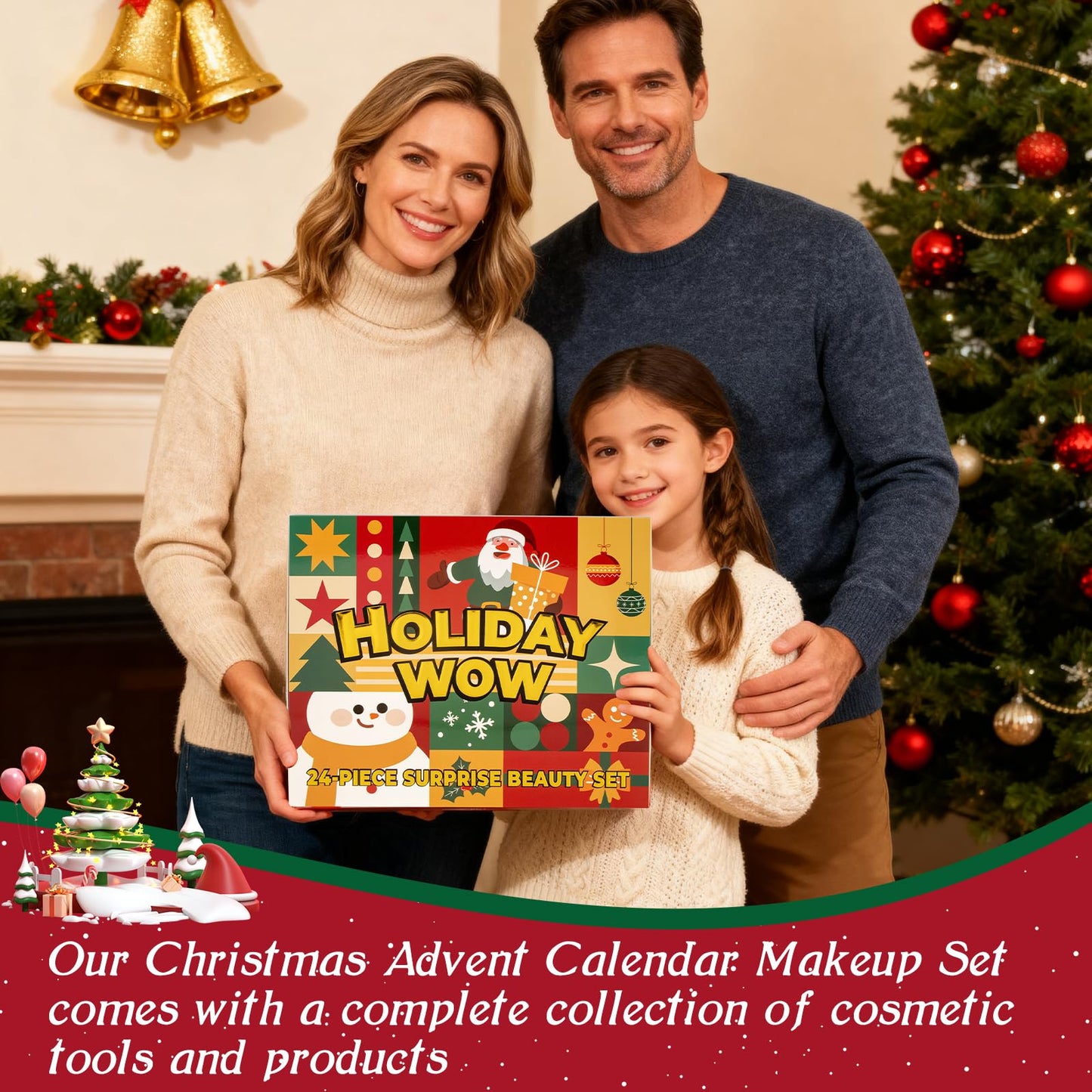 Makeup Advent Calendar 2025, Christmas Countdown Calendar Surprise Beauty Gift Set, 24 Pce Individually Boxed Makeup Gift for Teens,Girls Xmas and Women