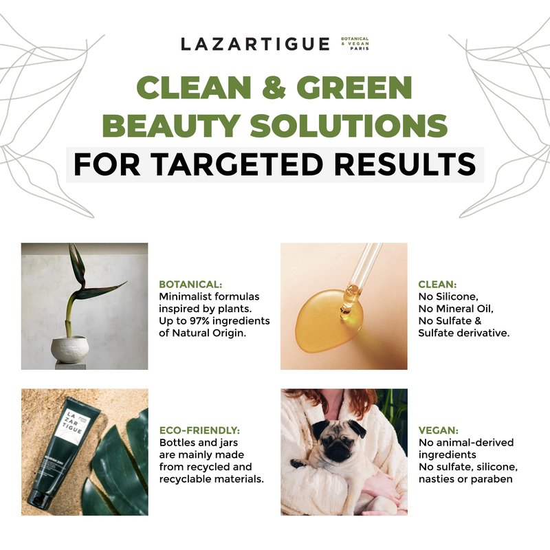 Lazartigue Volumize Shampoo, Rice Proteins, Adds Body & Shine to Fine Hair, Vegan, Sulfate & Silicone Free, 8.4 Fl Oz