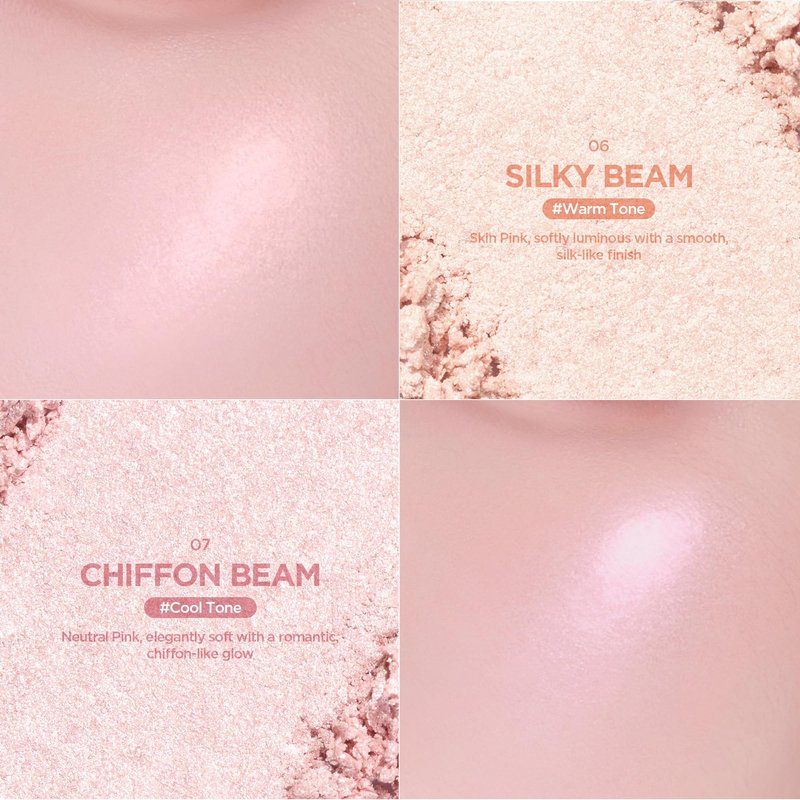 lilybyred Luv Beam Glow Veil | Korean Heart-Shaped Highlighter, Illuminating Shimmer, Radiant Glow, Silky Powder Texture, Buildable & Blendable, Lightweight & Long-Lasting, 0.11 oz. (02 Holy Beam)