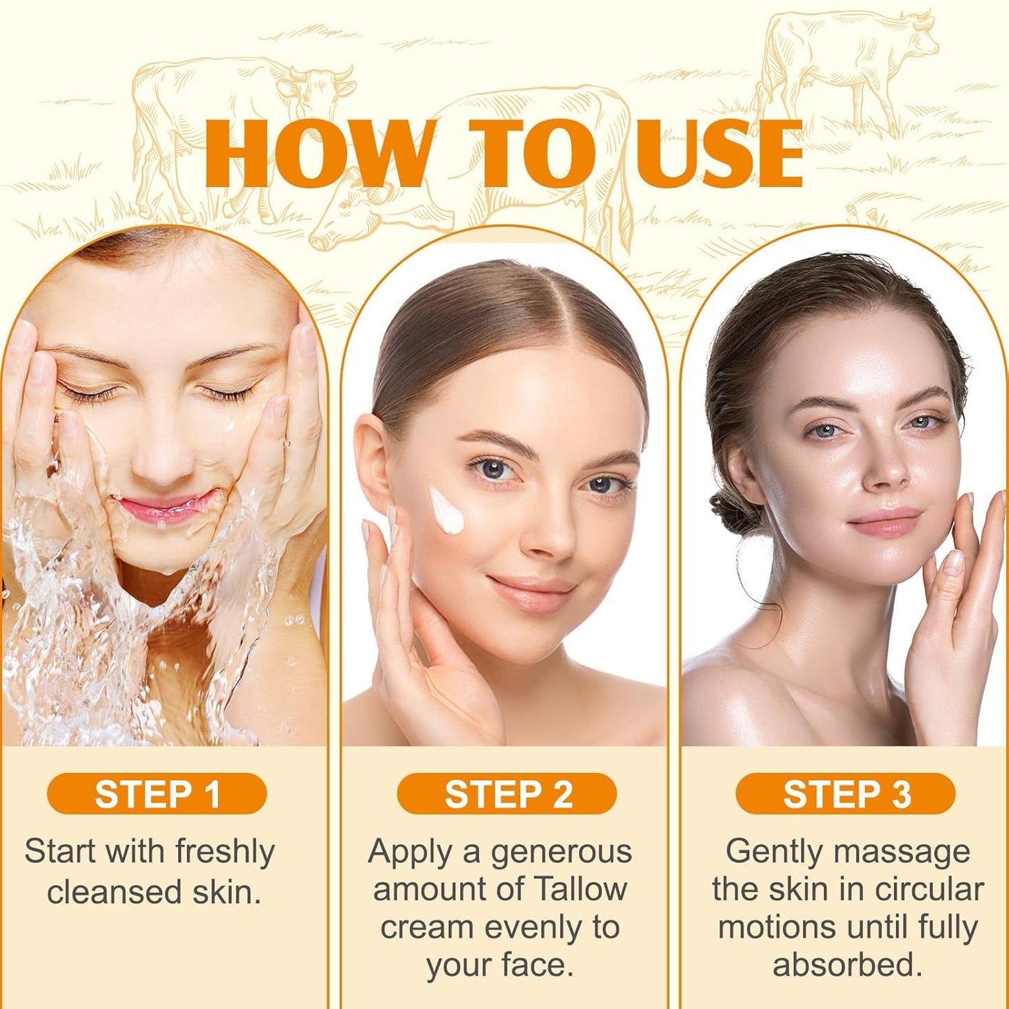 Grass Fed Honey Tallow Balm - Organic Moisturizing Cream for Smooth Skin | Face & Body Use