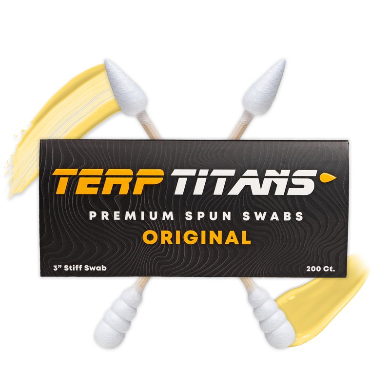 TerpTitans Original – 200ct Boxes (Pack of 6) – Strong Bamboo Cotton Swabs | Dual-Tip: Spiral for Maximum Absorption & Fine Point for Pinpoint Precision
