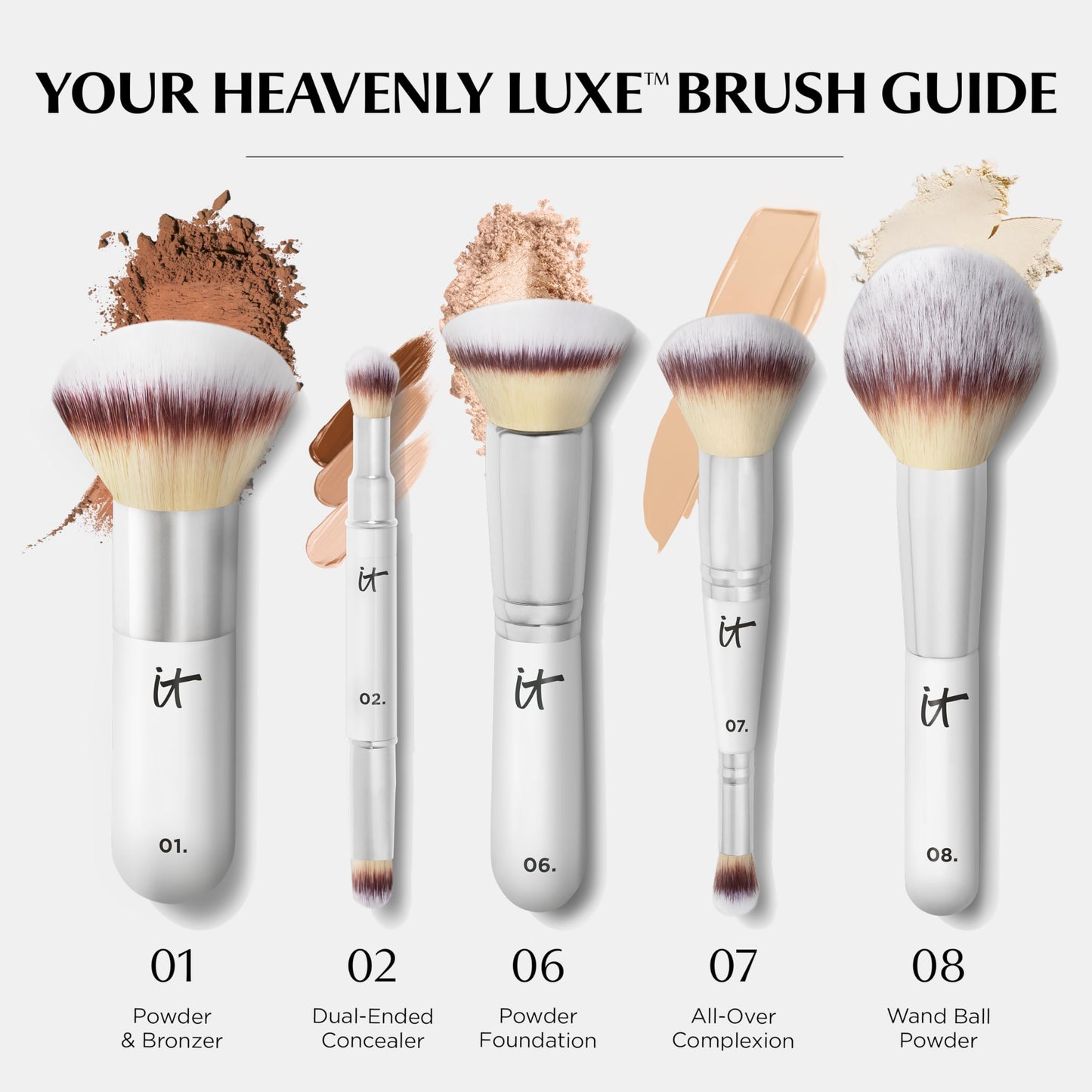 IT Cosmetics Heavenly Luxe Airbrush Powder & Bronzer Brush #1 - For a Smooth, Even, Airbrushed Finish - Jumbo Handle for Easy Application - Soft, Pro-Hygienic Bristles