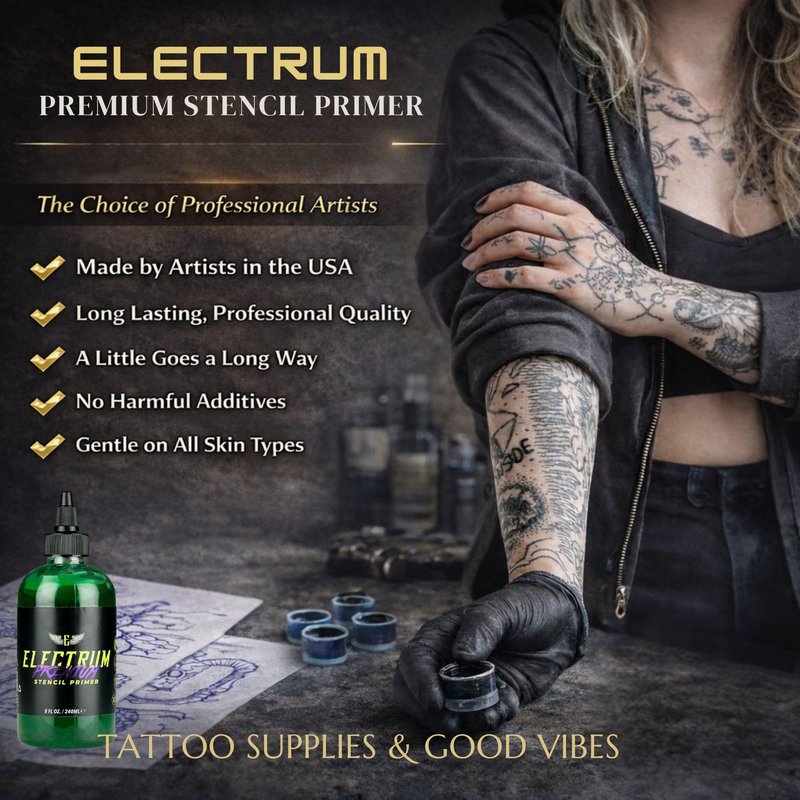 Electrum Tattoo Stencil Gel Solution Premium Transfer Gel 8 oz (Stencil Gel)
