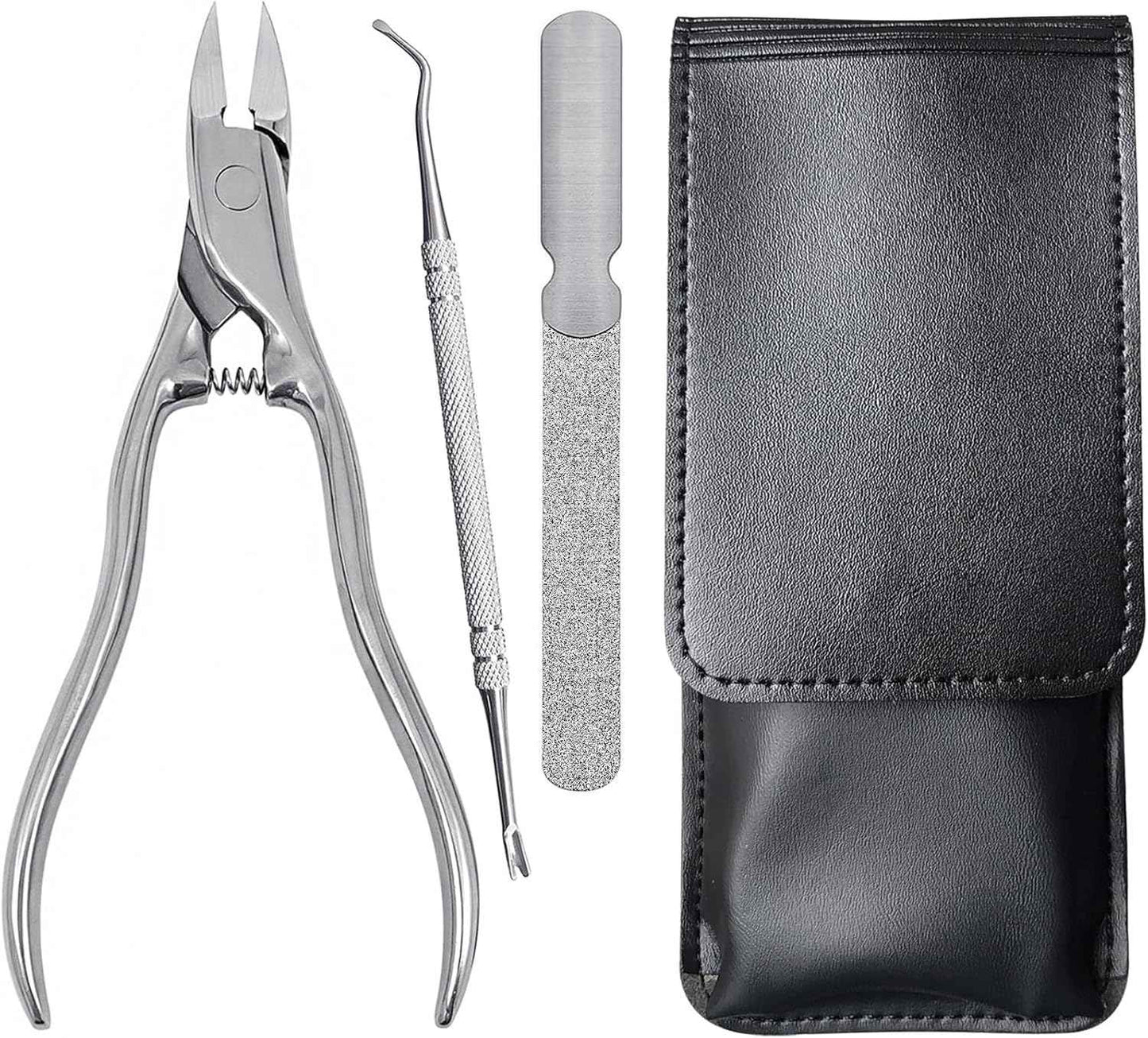 Heavy Duty Wide Jaw Nail Clippers Set - 3 Long Handle Tools for Toenails & Fingernails