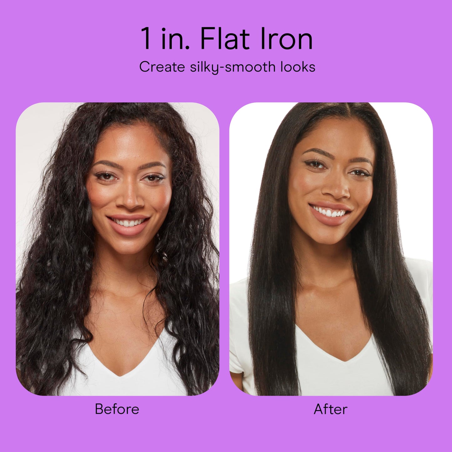 Conair Double Ceramic Flat Iron, 1-Inch Flat Iron, 5 Digital Temp Settings Up to 410°F, Extra-Long Plates, For All Hair Types and Textures, White
