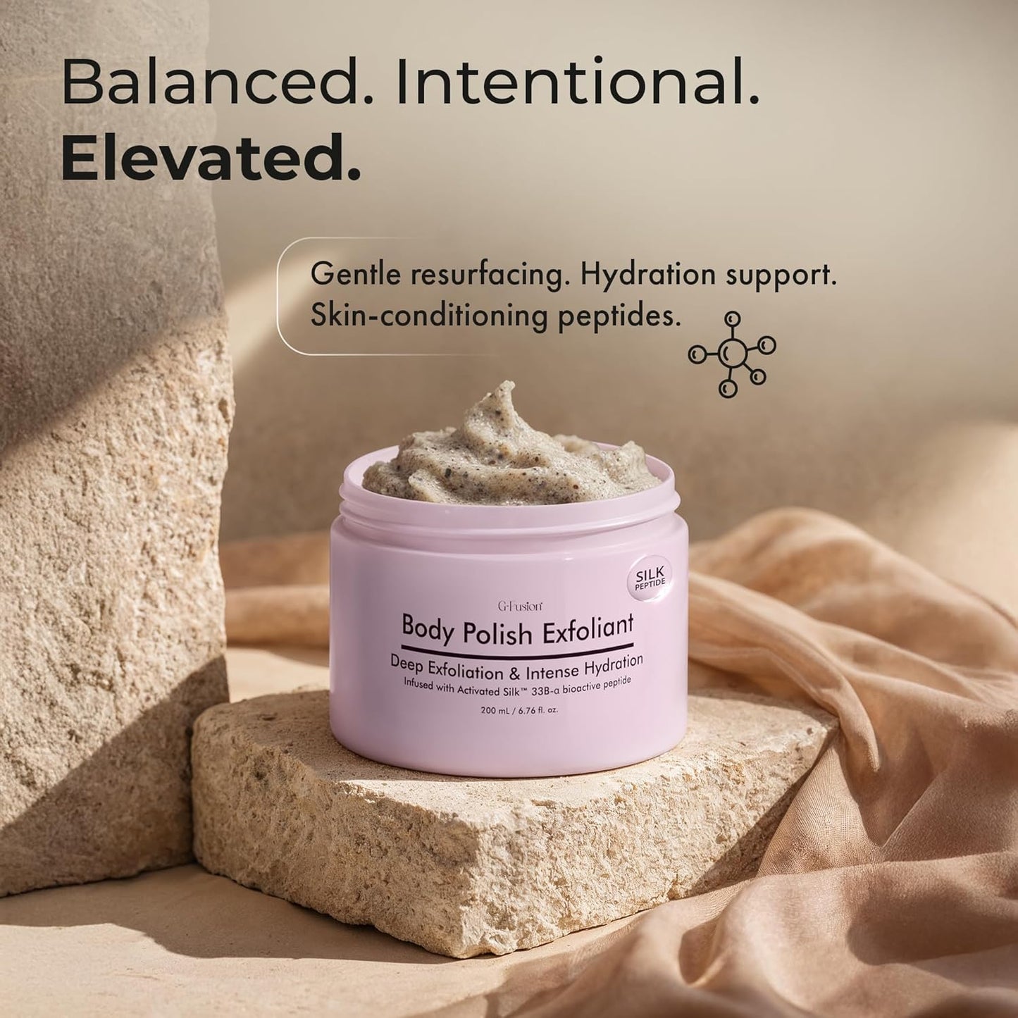 Silk Peptide Body Polish | Gentle Exfoliant with Honey & Coconut for Smooth, Glowing Skin - Deep Moisturizing Formula