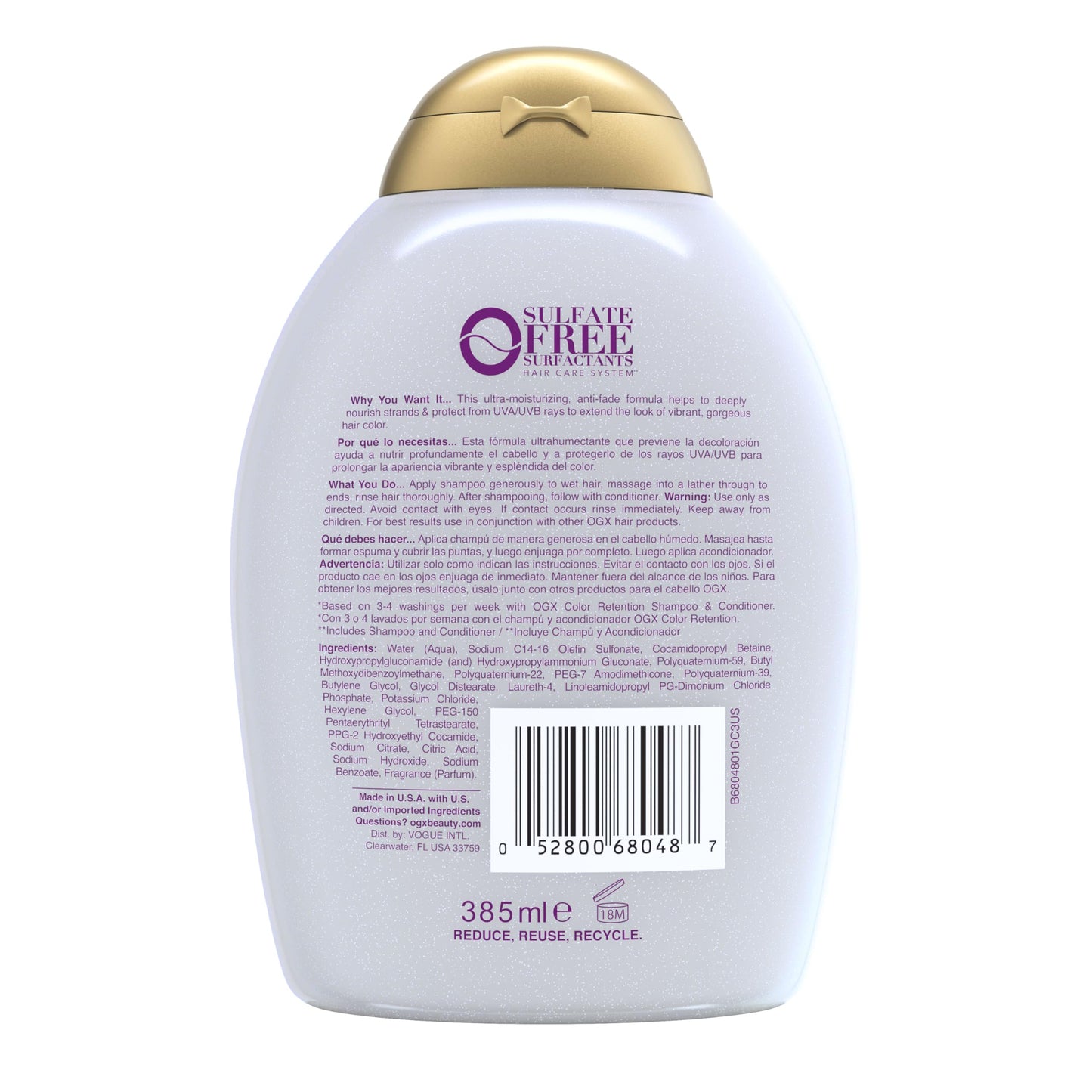 OGX Vibrant Color Vibes Shampoo for Color-Treated Hair, 13 fl oz