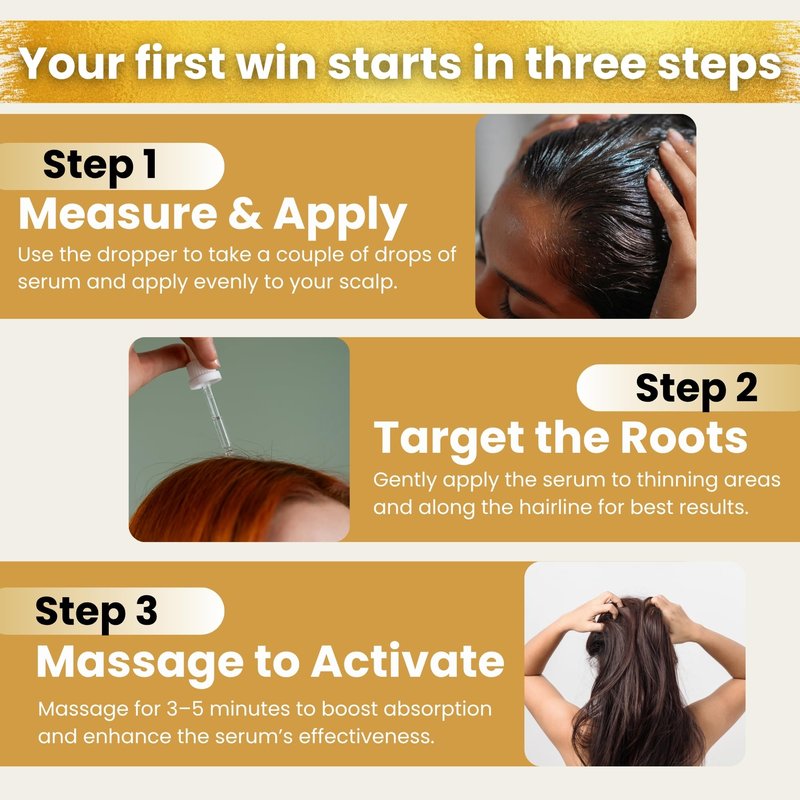 Hair Growth Serum Women & Men — USDA Organic Tricho10™ Natural Scalp Serum with 10 Botanical Oils for Reduced Shedding, Improved Hair Density & Visible Hair Growth in 90 Days — All Hair Types (30 ml)