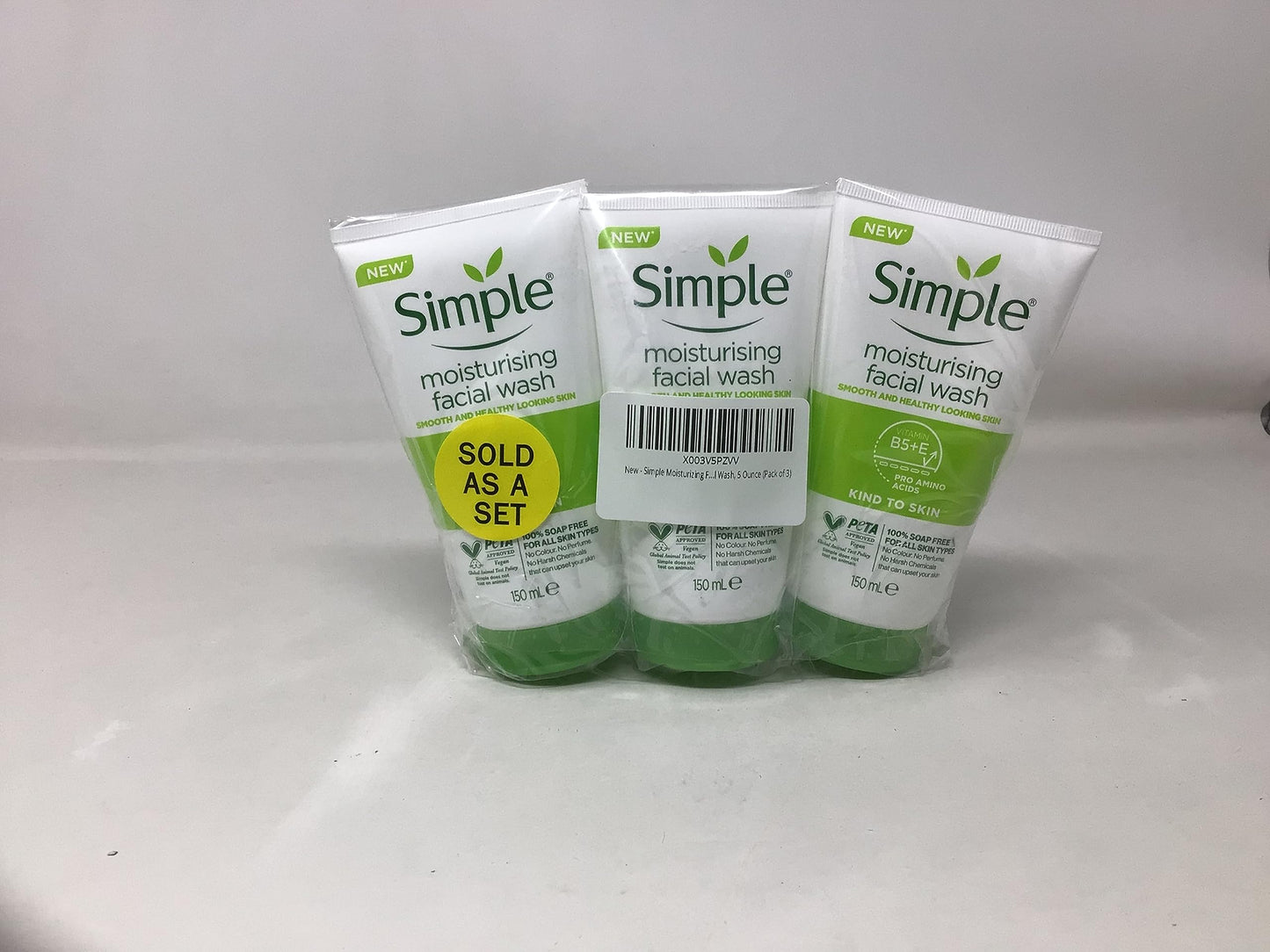 Simple Moisturizing Facial Wash, 5 Ounce (Pack of 3)