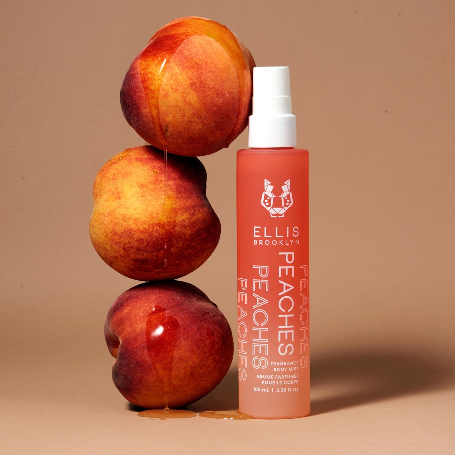 Ellis Brooklyn PEACHES Fragrance Mist - Fruity Floral Perfume Mist For Women with Sweet Peach, Rosebud, & Sandalwood, Vegan Perfume, Made In The USA, 50ml 1.7 Fl Oz