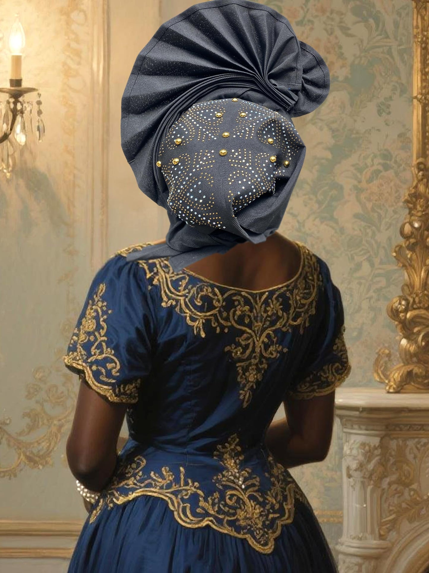 African Gele Head Wrap For Women African Gele Nigerian Turban Black