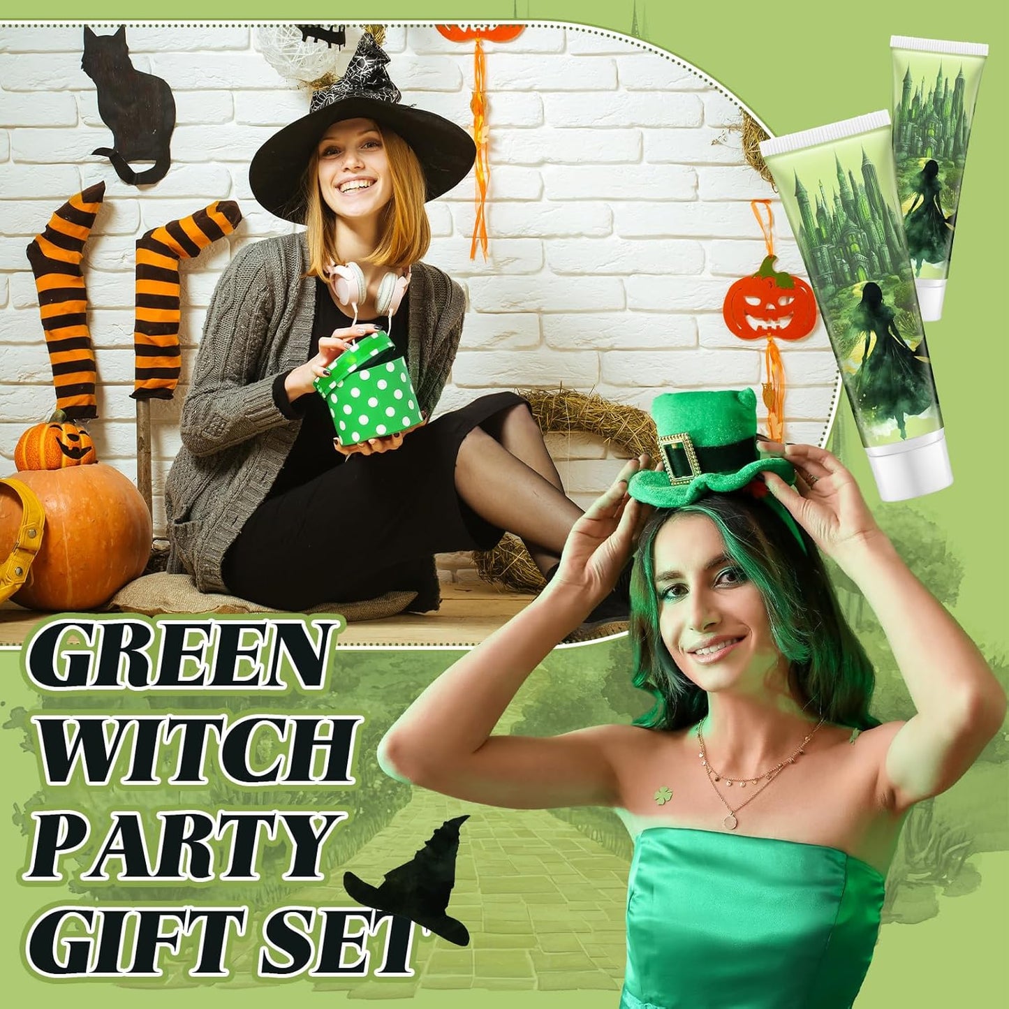 12 Pcs Witch Hand Creams - Pink & Green Halloween Lotions for Party Favors & Decorations