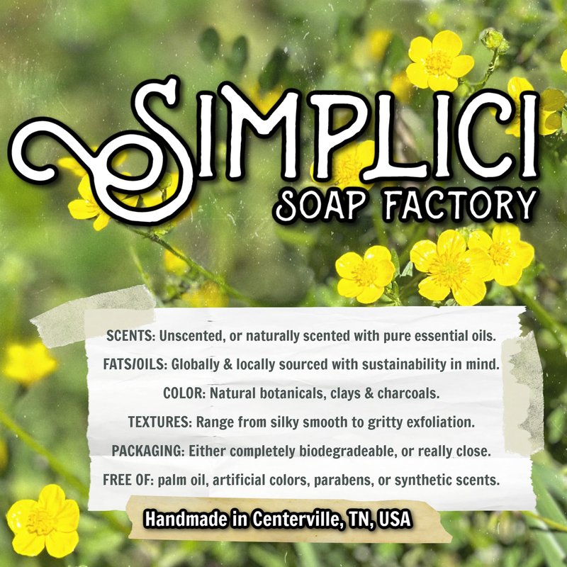 Simplici Activated Charcoal Natural Soap (smooth + for sensitive skin) 6 Bar Value Bag. Palm Free.