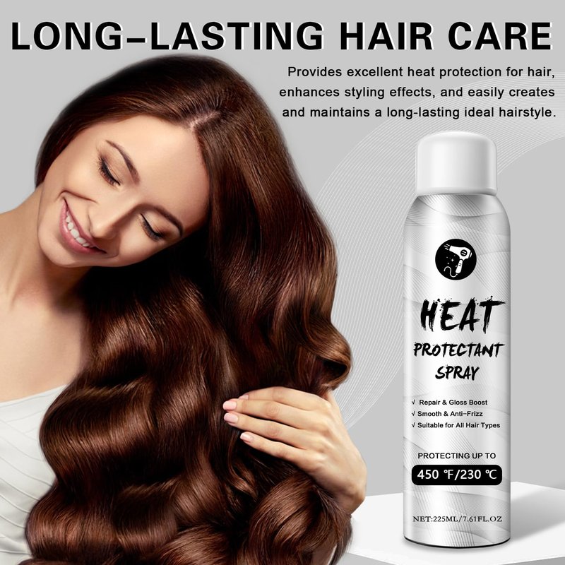 QIUFSSE Heat Protectant Spray for Hair,Heat Protection Spray,7.6fl oz