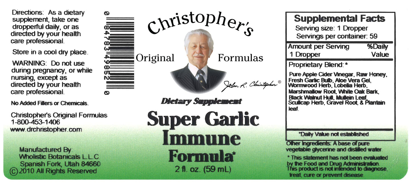 Dr. CHRISTOPHER'S, Heal Super Garlic Immune - 2 oz