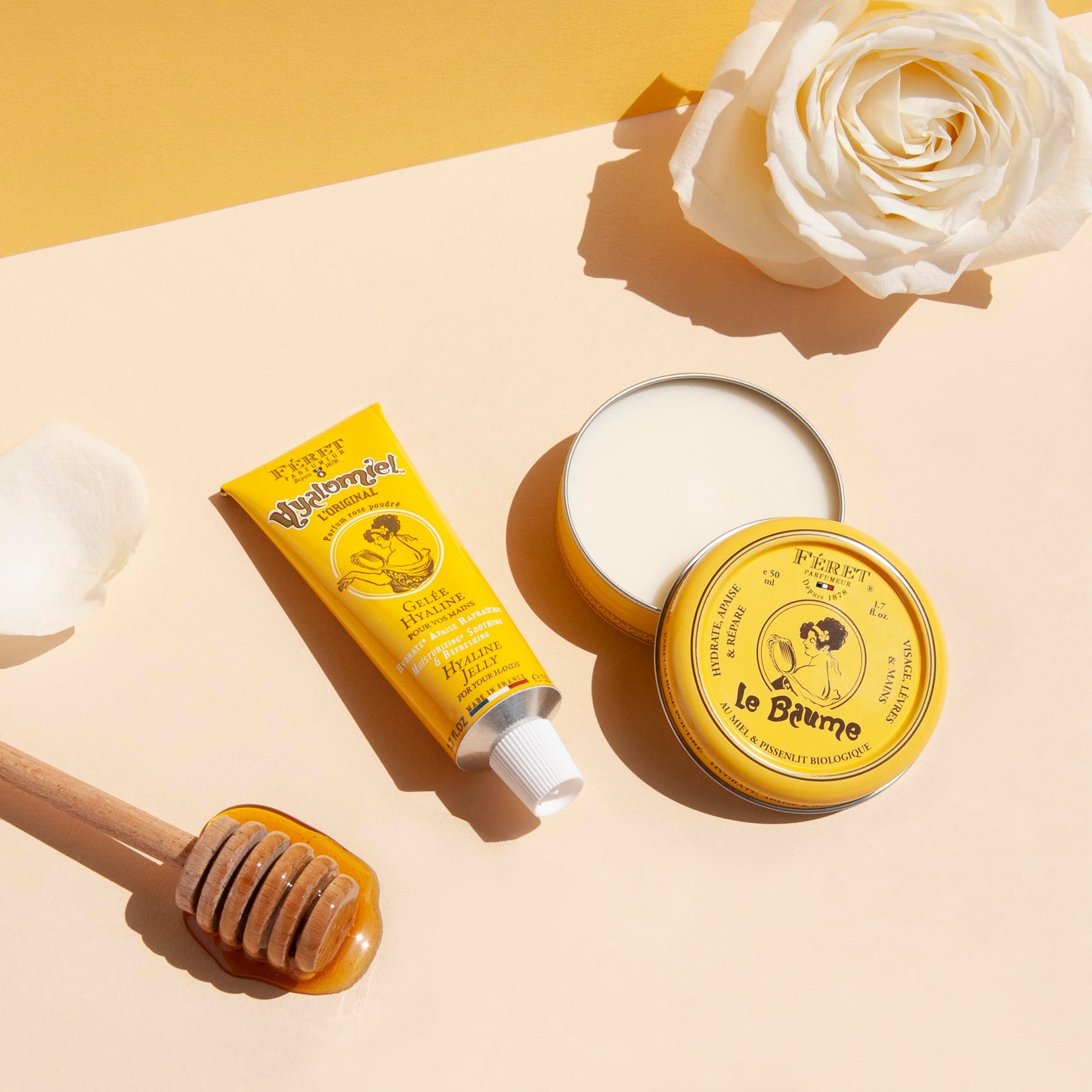 Feret Parfumeur Le Hyalomiel Gel Moisturizer – Rose Poudré – Hydrating Skincare with Organic Honey – Soothing Gel for Dry, Cracked Hands, Feet & Skin – Made in France – 50ml / 1.7oz