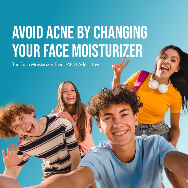Teenology Face Moisturizer for Teens, Avoid Acne Breakouts, Sulfate & Paraben Free, with Natural Botanical Extracts - Daily Skin Care Cream for Clear & Healthy Skin, 4 oz - (Fragrance Free)