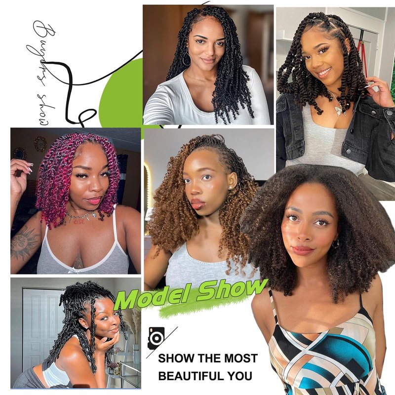 10 Inch Afro Kinkys Bulk Human Hair Kinky Twist Hair 50g Dreadlock Extensions for Soft Locs Natural Black Kinky Curly Afro Twist Hair