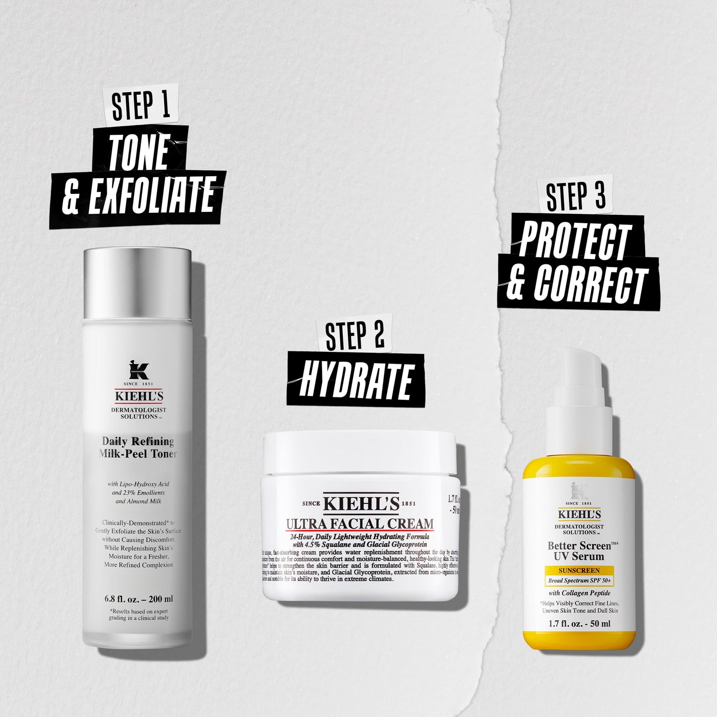 Kiehl's Daily Refining Milk-Peel Toner, Gentle Exfoliating Facial Toner, Refines Skin Texture, Brightens & Softens Skin, Restores Moisture, with Lipo-Hydroxy Acid & Almond Milk - 6.8 fl oz