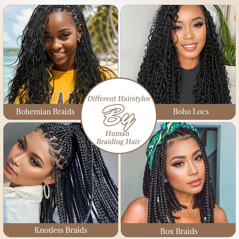 Ombre 27/613 Blonde Human Braiding Hair 18 Inch Water Wave Bulk Human Hair 100g Deep Curly Honey Blonde to Bleached Blonde Highlight Human Hair Extensions for Boho Braids Hair No Weft for Women