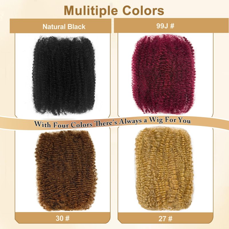 Afro Kinkys Bulk Human Hair For Braiding 10 Inch Afro Kinky-Curly Human Hair Bulk For Mini Twist Micro Locs Dreadlocks Extensions 1 Bundle (10Inchs,40g/pack)